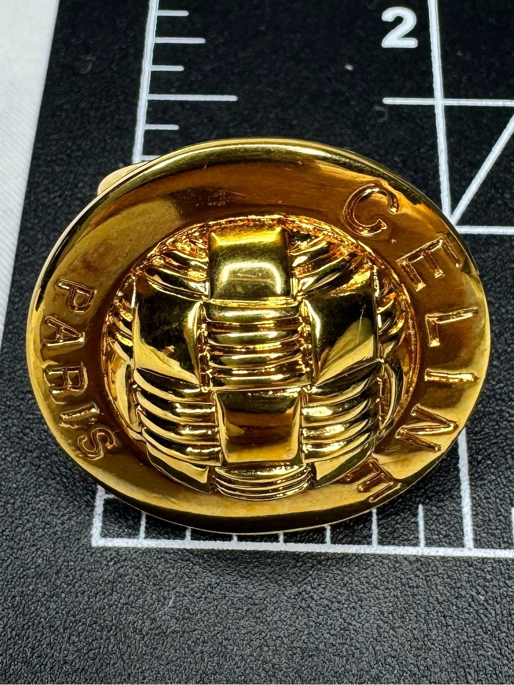 Celine Gold-Tone Woven Motif Scarf Ring w/COA! - Picture 6 of 8